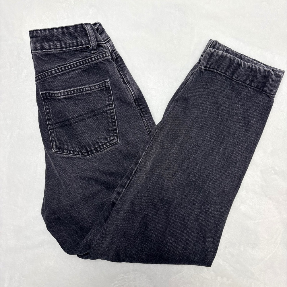 Collusion x006 Mom Jeans Womens 25 Washed Black High Rise Tapered Denim 07561011